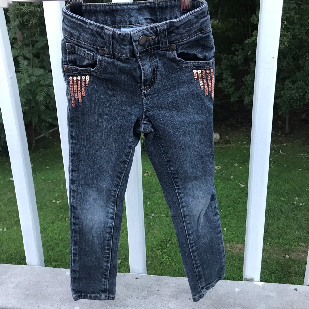 toddler girls sequins skinny jeans size 4T
